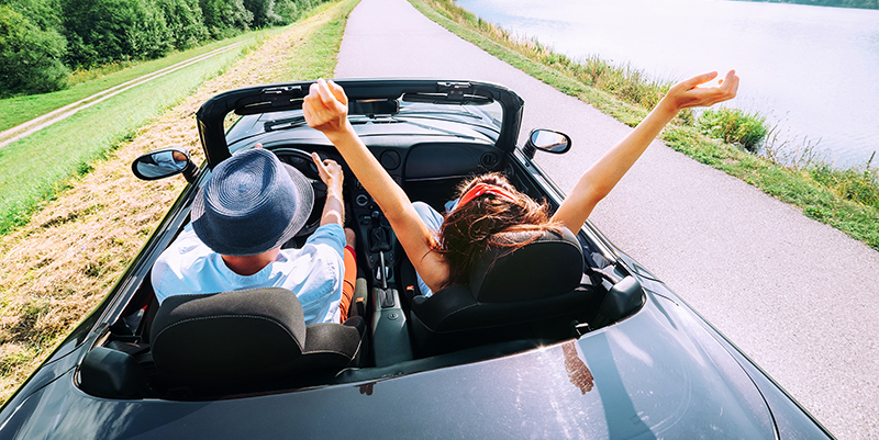 Image of couple on road trip