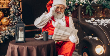 Santa reviewing a list
